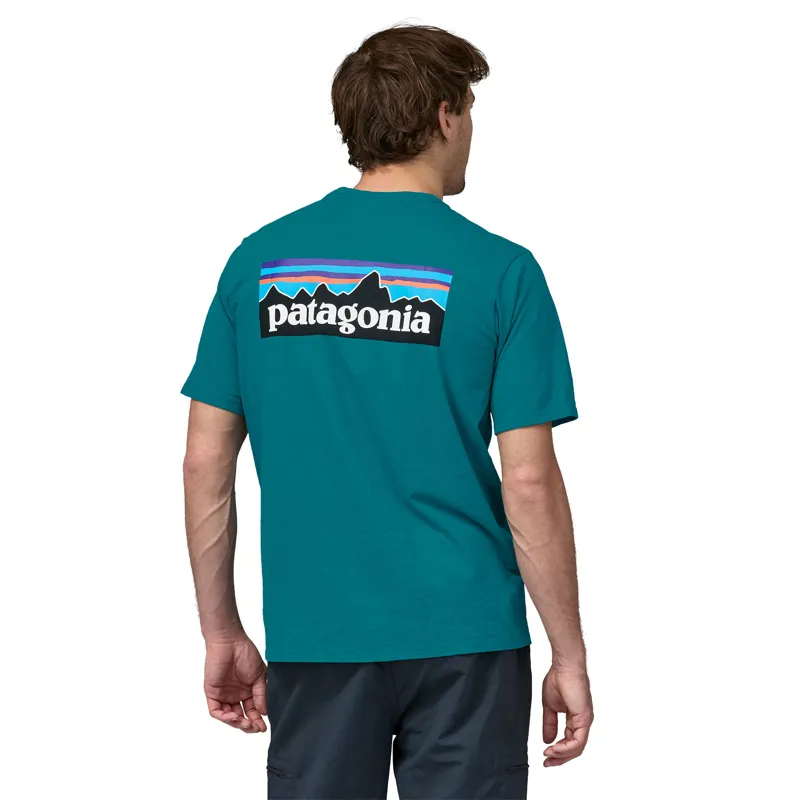 Patagonia P-6 Logo Responsibili-Tee in Belay Blue-2